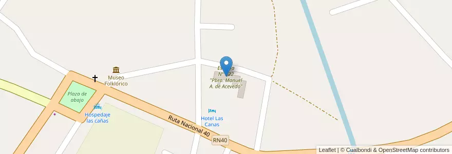 Mapa de ubicacion de Escuela N° 222 "Pbro. Manuel A. de Acevedo" en Аргентина, Катамарка, Departamento Belén, Municipio De Londres, Londres.