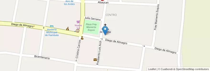 Mapa de ubicacion de Escuela N° 224 Provincia de Entre Ríos en 阿根廷, Catamarca, Departamento Tinogasta, Municipio De Fiambalá, Fiambala.