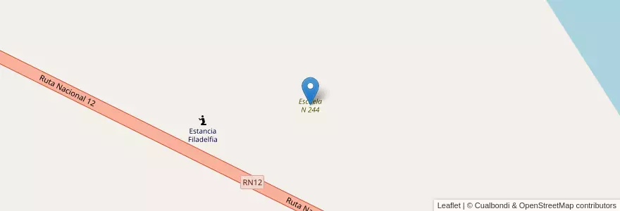Mapa de ubicacion de Escuela N 244 en Аргентина, Корриентес, Departamento Ituzaingó, Municipio De Ituzaingó.