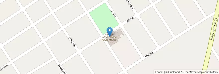 Mapa de ubicacion de Escuela N° 25 "Juana Paula Manso" en Argentina, Buenos Aires, Partido De Escobar, Maquinista Savio.