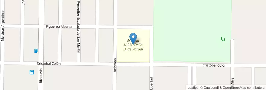 Mapa de ubicacion de Escuela N 250 Delia D. de Parodi en アルゼンチン, ラ・パンパ州, Departamento Realicó, Municipio De Ingeniero Luiggi.