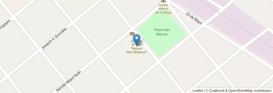 Mapa de ubicacion de Escuela N° 258 "Rosario Vera Peñaloza" en 아르헨티나, La Rioja, Departamento Chamical, Chamical.