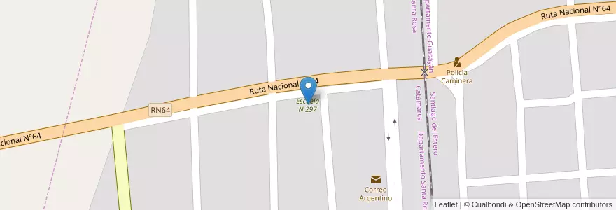 Mapa de ubicacion de Escuela N 297 en Arjantin, Catamarca, Departamento Santa Rosa, Municipio De Santa Rosa, Lavalle.