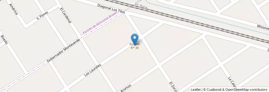 Mapa de ubicacion de Escuela N* 30 en Arjantin, Buenos Aires, Gobernador Julio A. Costa.