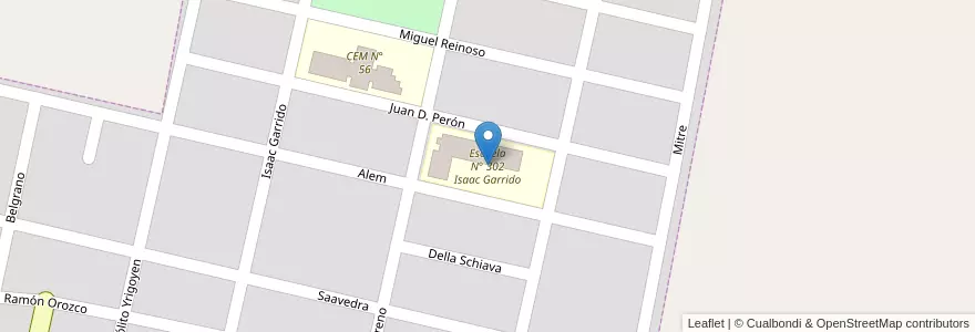 Mapa de ubicacion de Escuela N° 302 Isaac Garrido en الأرجنتين, ريو نيغرو, Departamento General Roca, Municipio De General Enrique Godoy, General Enrique Godoy.