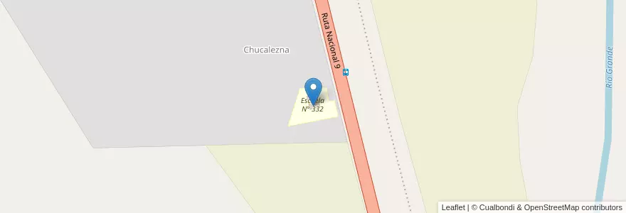 Mapa de ubicacion de Escuela N° 332 en Arjantin, Jujuy, Departamento Humahuaca, Municipio De Humahuaca.