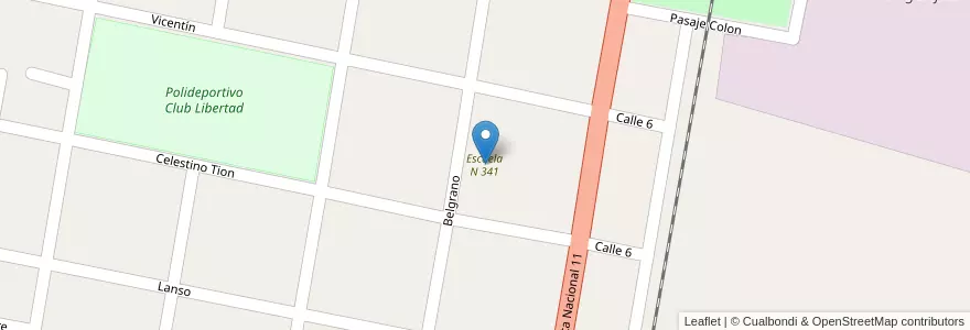 Mapa de ubicacion de Escuela N 341 en Argentinien, Santa Fe, Departamento La Capital, Municipio De Nelson, Nelson.