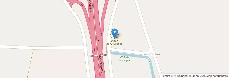 Mapa de ubicacion de Escuela N° 393 Miguel de Azcuenaga en アルゼンチン, トゥクマン州, Departamento Tafí Viejo, Municipio De Los Nogales.