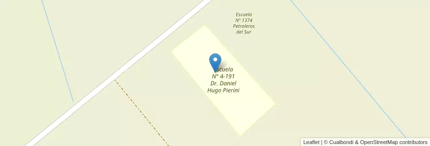 Mapa de ubicacion de Escuela N° 4-191 Dr. Daniel Hugo Pierini en 아르헨티나, 칠레, Mendoza, Departamento Malargüe, Distrito Ciudad De Malargüe.