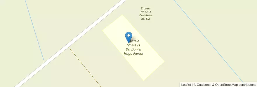Mapa de ubicacion de Escuela N° 4-191 en Argentinië, Chili, Mendoza, Departamento Malargüe, Distrito Ciudad De Malargüe.