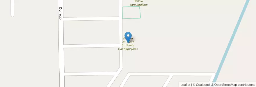 Mapa de ubicacion de Escuela N° 4-224 Dr. Tomás Luis Appugliese en 아르헨티나, 칠레, Mendoza, Distrito El Vergel, Departamento Lavalle.