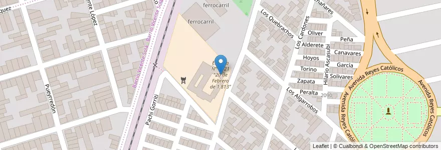 Mapa de ubicacion de Escuela N° 4021 "20 de Febrero de 1.813" en Argentina, Salta, Capital, Municipio De Salta, Salta.