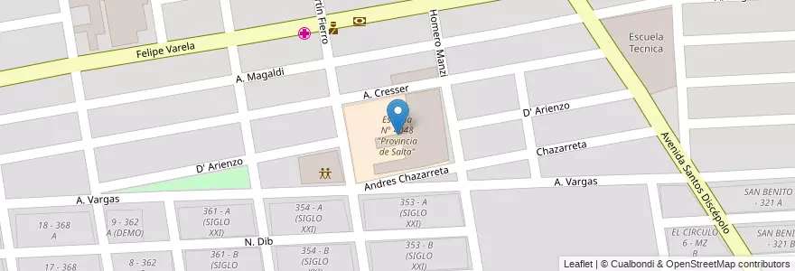 Mapa de ubicacion de Escuela N° 4048 "Provincia de Salta" en Argentina, Salta, Capital, Municipio De Salta, Salta.