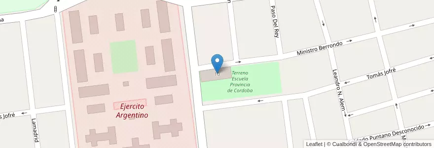 Mapa de ubicacion de Escuela N° 427 "Prov. de Córdoba" en アルゼンチン, サンルイス州, Juan Martín De Pueyrredón, Municipio De San Luis, San Luis.