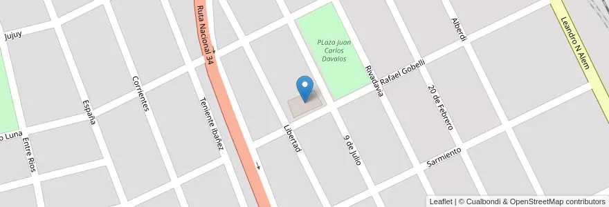 Mapa de ubicacion de Escuela N° 4605 Cap de Fragata Sergio Raul Gomez Roca en Argentinien, Salta, General Güemes, Municipio De General Güemes.