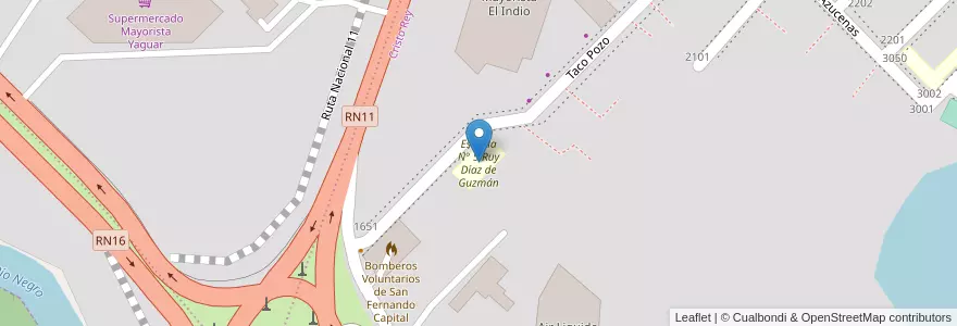 Mapa de ubicacion de Escuela N° 5 Ruy Díaz de Guzmán en 阿根廷, Chaco, Departamento San Fernando, Resistencia, Resistencia.