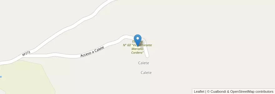 Mapa de ubicacion de Escuela N° 60 "Vicealmirante Mariano Cordero" en آرژانتین, Jujuy, Departamento Humahuaca, Municipio De Humahuaca.