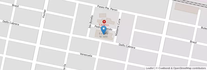 Mapa de ubicacion de Escuela N° 600 en 아르헨티나, Santa Fe, Departamento Belgrano, Municipio De Armstrong, Armstrong.