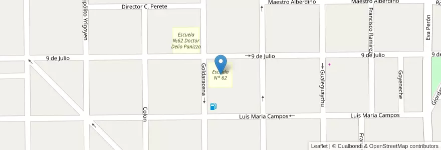 Mapa de ubicacion de Escuela N* 62 en 阿根廷, 恩特雷里奥斯省, Departamento Tala, Distrito Raíces Al Sur, Maciá.