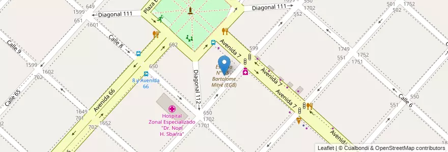 Mapa de ubicacion de Escuela N° 65 - Bartolome Mitre (EGB), Casco Urbano en Argentine, Province De Buenos Aires, Partido De La Plata, La Plata.