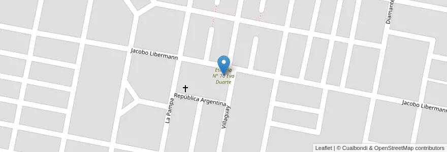 Mapa de ubicacion de Escuela N° 70 Eva Duarte en آرژانتین, استان انتره ریوس, Departamento Concordia, Distrito Suburbios, Concordia, Concordia.