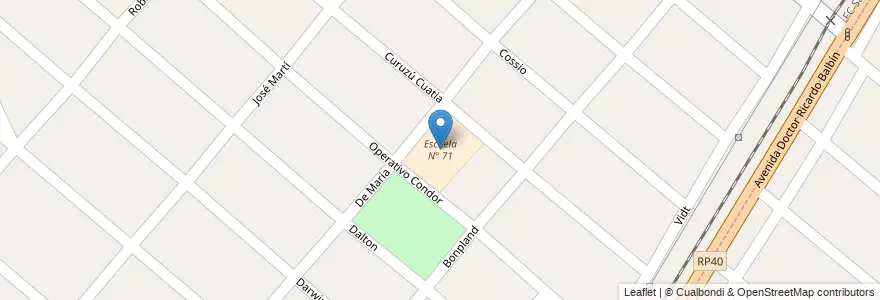 Mapa de ubicacion de Escuela N° 71 en Arjantin, Buenos Aires, Partido De Merlo, Merlo.