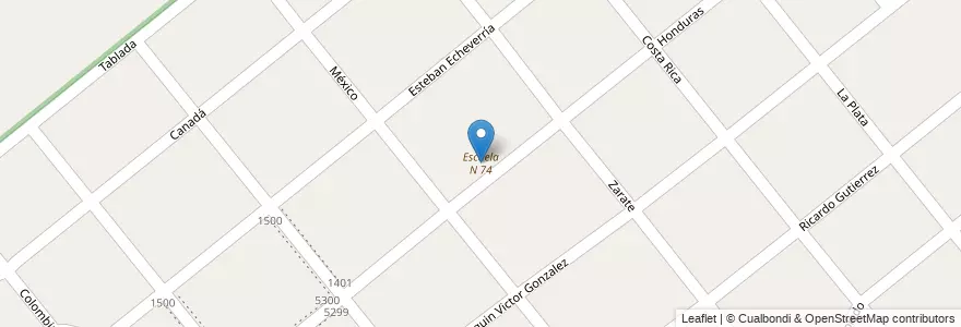 Mapa de ubicacion de Escuela N 74 en Arjantin, Buenos Aires, Partido De Moreno, Moreno.