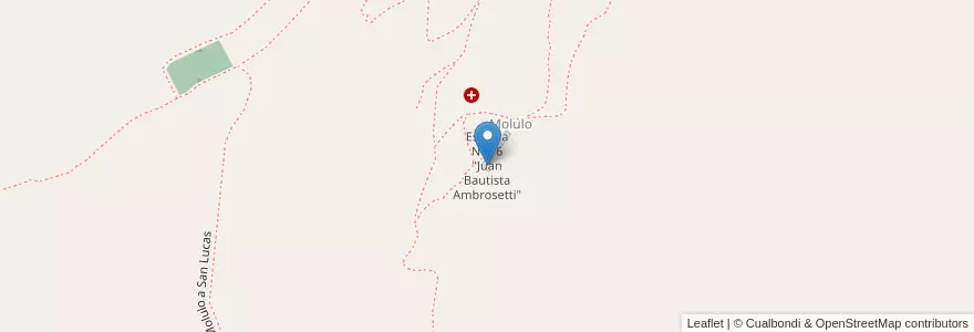 Mapa de ubicacion de Escuela N° 76 "Juan Bautista Ambrosetti" en アルゼンチン, フフイ州, Departamento Tilcara, Municipio De Tilcara.
