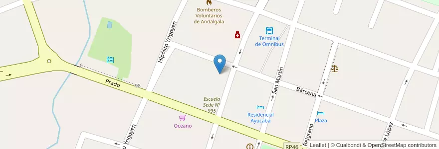 Mapa de ubicacion de Escuela N° 995 Samuel L. Quevedo - José P. Zisnero en Argentina, Catamarca, Departamento Andalgalá, Municipio De Andalgalá, Andalgala.