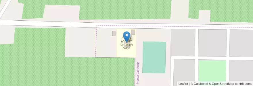 Mapa de ubicacion de Escuela N°1-227 "Dr. Adolfo Calle" en Arjantin, Şili, Mendoza, Departamento San Martín, Distrito Nueva California, Nueva California.