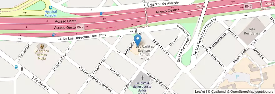 Mapa de ubicacion de Escuela N°11 Remedios de Escalada de San Martín en アルゼンチン, ブエノスアイレス州, Partido De Morón, Villa Sarmiento.