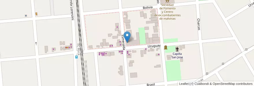 Mapa de ubicacion de Escuela N°12 Mariano Moreno en 阿根廷, 布宜诺斯艾利斯省, Partido De San Vicente.