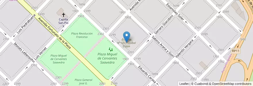 Mapa de ubicacion de Escuela N°14 Cristobal Colon en Arjantin, Buenos Aires, Partido De General Pueyrredón, Mar Del Plata.
