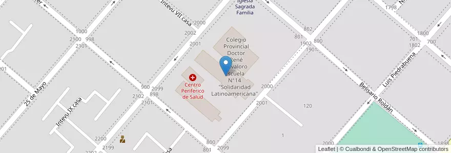 Mapa de ubicacion de Escuela N°14 "Solidaridad Latinoamericana" en الأرجنتين, محافظة تييرا ديل فويغو, تشيلي, Río Grande, Departamento Río Grande.