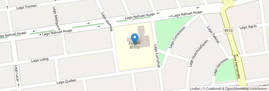 Mapa de ubicacion de Escuela N°172 en Arjantin, Şili, Neuquén, Departamento Confluencia, Municipio De Cutral Có, Cutral Có.