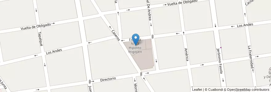 Mapa de ubicacion de Escuela N°23 Hipólito Yrigoyen en Аргентина, Буэнос-Айрес, Partido De Morón, Haedo.