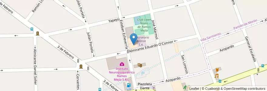 Mapa de ubicacion de Escuela N°24 Patricias Argentinas en Arjantin, Buenos Aires, Partido De Morón, Villa Sarmiento.