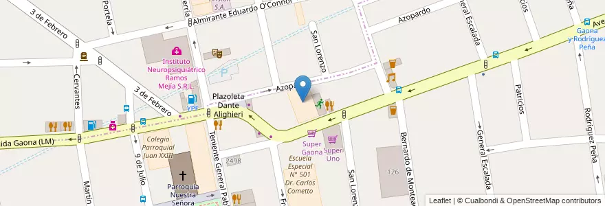 Mapa de ubicacion de Escuela N°3 Nuestra Señora del Carmen en 阿根廷, 布宜诺斯艾利斯省, Partido De La Matanza, Ramos Mejía.