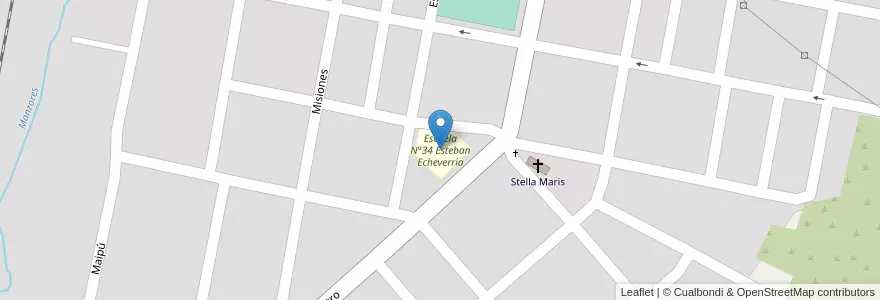 Mapa de ubicacion de Escuela N°34 Esteban Echeverría en アルゼンチン, エントレ・リオス州, Departamento Concordia, Distrito Suburbios, Concordia, Concordia.