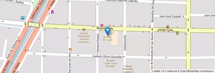 Mapa de ubicacion de Escuela N°4-115 Infanta Mendocina en Argentinië, Chili, Mendoza, Distrito Dorrego.