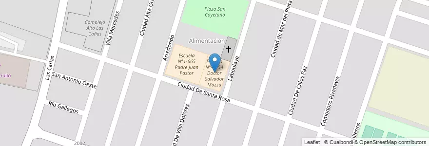 Mapa de ubicacion de Escuela N°4-154 Doctor Salvador Mazza en آرژانتین, شیلی, Mendoza, Departamento Guaymallén, Distrito Las Cañas.