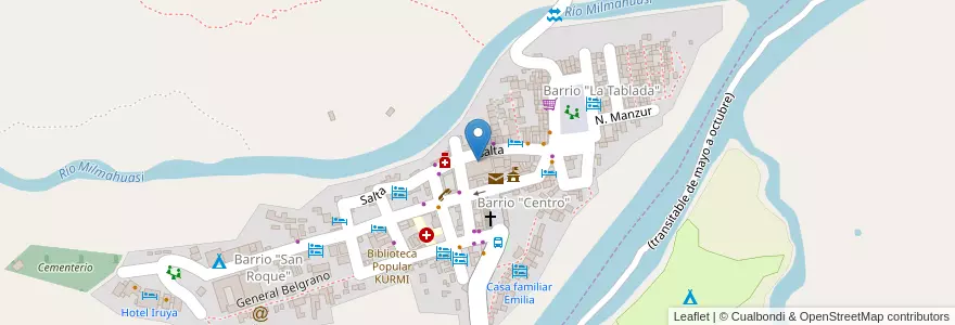 Mapa de ubicacion de Escuela N°4379 "Padre Claret" en アルゼンチン, Finca El Potrero, サルタ州, Departamento Iruya, Municipio Iruya.