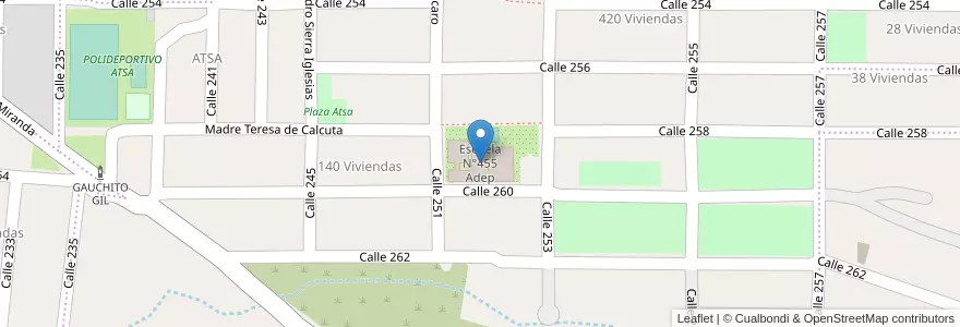 Mapa de ubicacion de Escuela N°455 Adep en Argentinien, Jujuy, Departamento Doctor Manuel Belgrano, Municipio De San Salvador De Jujuy, Alto Comedero.