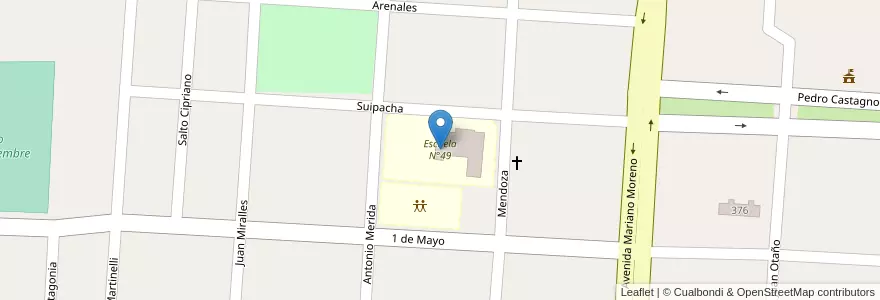 Mapa de ubicacion de Escuela N°49 en Argentina, Chile, Neuquén, Departamento Confluencia, Municipio De Plaza Huincul, Plaza Huincul.