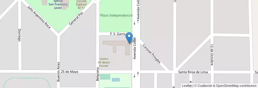 Mapa de ubicacion de Escuela N°60 "Felipe Garro" en الأرجنتين, La Pampa, Departamento Guatraché, Municipio De Guatraché, Guatraché.