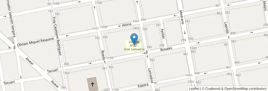 Mapa de ubicacion de Escuela N°62 - Gral. Lamadrid en Argentina, Provincia Di Buenos Aires, Partido De La Matanza, Ramos Mejía.