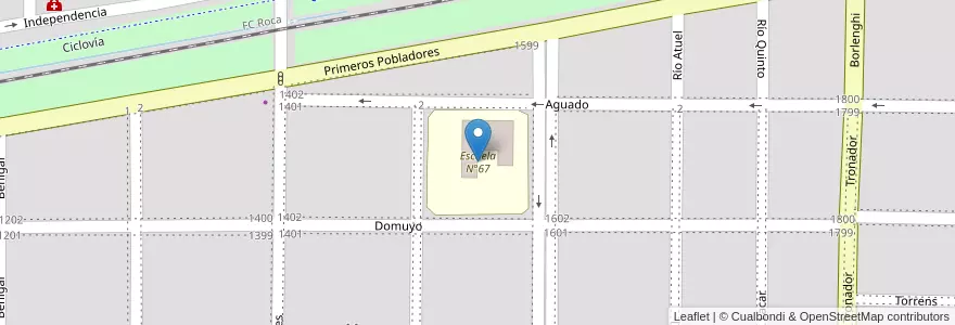 Mapa de ubicacion de Escuela N°67 en Argentina, Chile, Neuquén, Departamento Confluencia, Municipio De Neuquén, Neuquén.