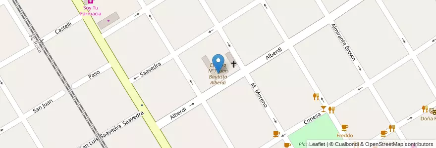 Mapa de ubicacion de Escuela N°7 Juan Bautista Alberdi en Argentinië, Buenos Aires, Partido De Quilmes, Quilmes.