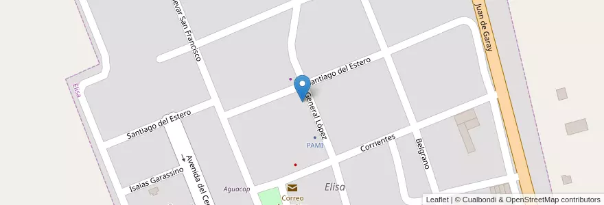 Mapa de ubicacion de Escuela N°826 "Pablo A. Pizzurno" en Argentinië, Santa Fe, Departamento Las Colonias, Municipio De Elisa, Elisa.