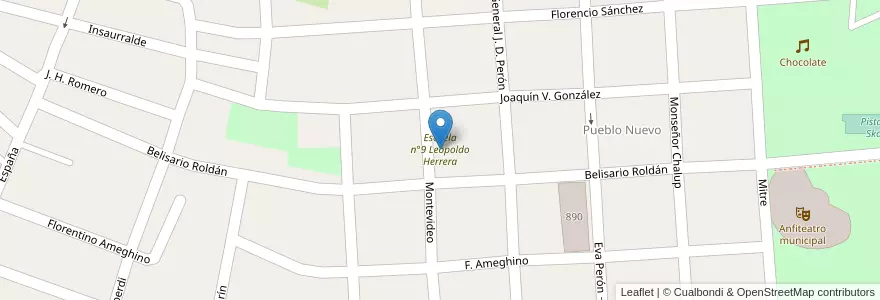 Mapa de ubicacion de Escuela n°9 Leopoldo Herrera en アルゼンチン, エントレ・リオス州, Departamento Gualeguaychú, Gualeguaychú, Gualeguaychú, Distrito Costa Uruguay Sur.
